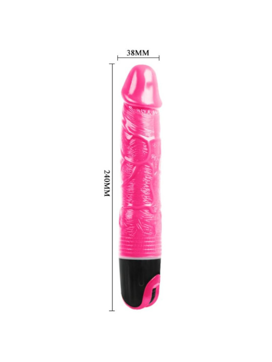 VIBRADOR ROSA MULTIVELOCIDAD TPR SUAVE Y FLEXIBLE DE LA MARCA BAILE