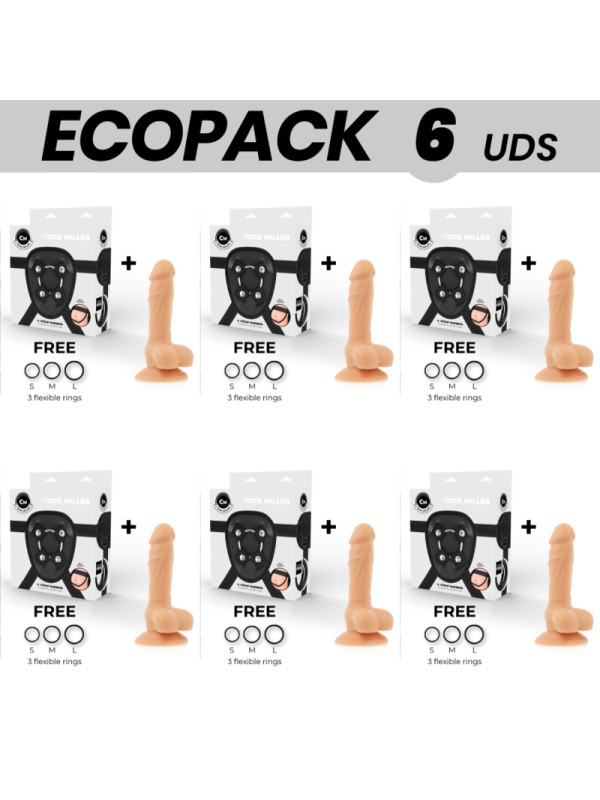 ECOPACK 6 UDS COCK MILLER ARNES DILDO SILICONA DENSITY COCKSIL ARTICULABLE 13 CM