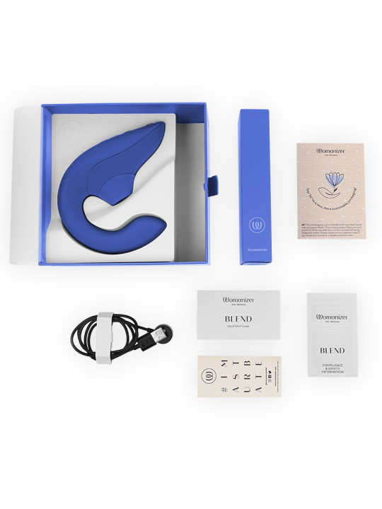 WOMANIZER BLEND ESTIMULADOR VIBRADOR RABBIT AZUL