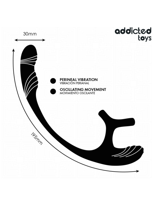 ADDICTED TOYS PLUG ANAL VIBRACION Y WAVING 360º Y ESTIMULADOR TESTICULOS