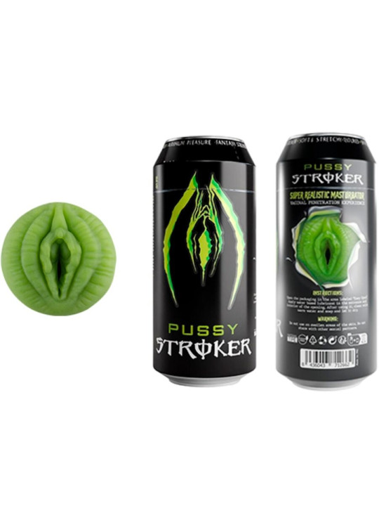 ALIVE PUSSY STROKER MASTURBADOR MASCULINO VAGINA LATA BEBIDA ENERGETICA