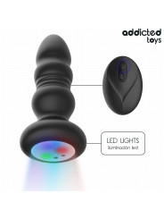 ADDICTED TOYS PLUG ANAL VIBRADOR THRUSTING Y LUZ LED CONTROL REMOTO