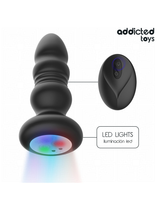 ADDICTED TOYS PLUG ANAL VIBRADOR THRUSTING Y LUZ LED CONTROL REMOTO