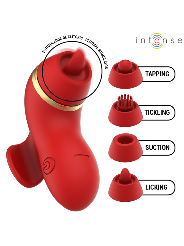 INTENSE PATTY ESTIMULADOR CON 4 CABEZALES SUCCION TAPPING TICKLING Y LICKING