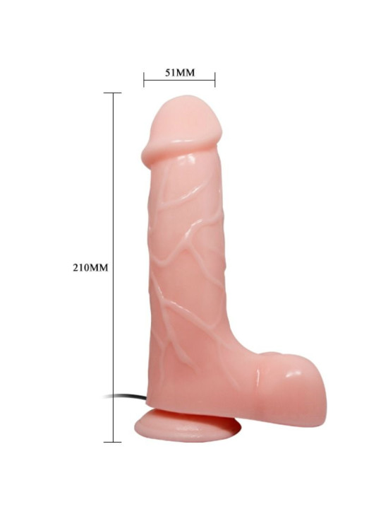 VIBRADOR REALISTA BARBARA 21 CM CON VENTOSA Y VIBRACIÓN DE LA MARCA BAILE