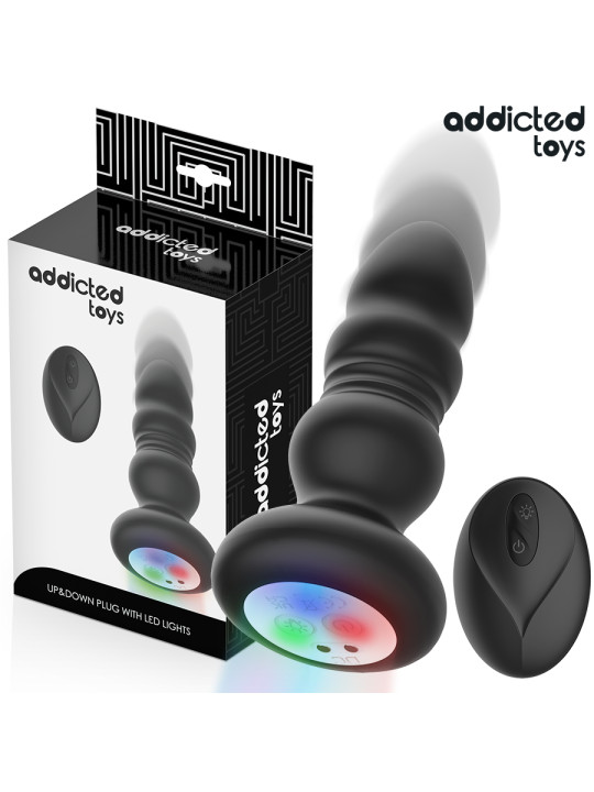ADDICTED TOYS PLUG ANAL VIBRADOR THRUSTING Y LUZ LED CONTROL REMOTO