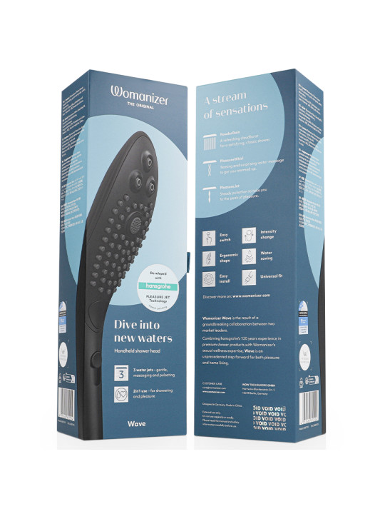WOMANIZER WAVE CABEZAL DE DUCHA ESTIMULADOR DE CLITORIS NEGRO