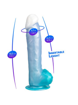 SILEXD ANGEL DILDO FANTASY SILICONA LIQUIDA TERMOREACTIVO AZUL CELESTE 203 CM