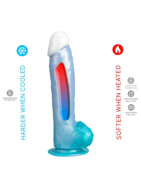 SILEXD ANGEL DILDO FANTASY SILICONA LIQUIDA TERMOREACTIVO AZUL CELESTE 203 CM