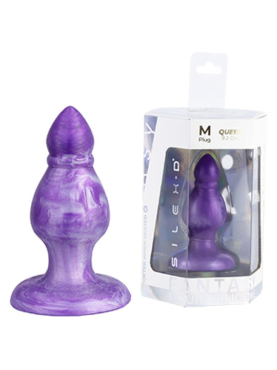 SILEXD QUEEN PLUG ANAL FANTASY SILICONA LIQUIDA TERMOREACTIVO LILA 92 CM