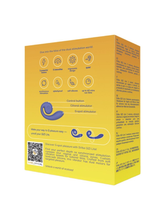 SNAIL VIBE GIZI LITE VIBRADOR DUAL PUNTO G Y CLITORIS MORADO