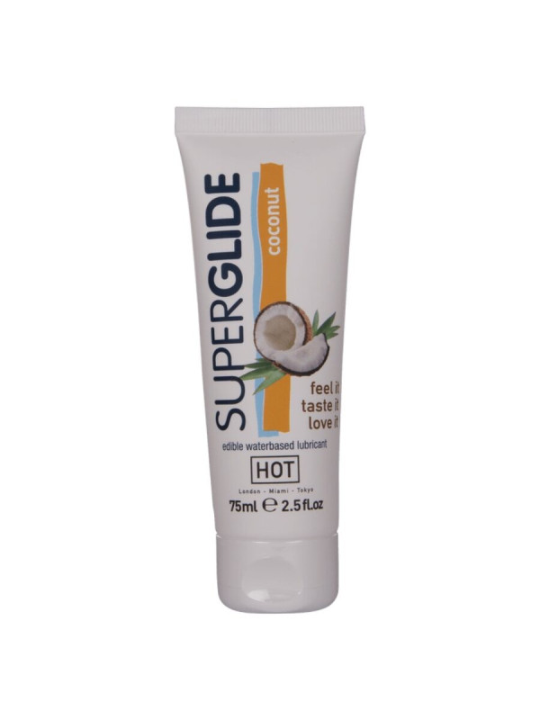 HOT SUPERGLIDE LUBRICANTE COMESTIBLE BASE AGUA COCO 75 ML
