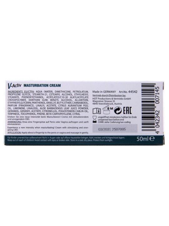 HOT CREMA DE MASTURBACION CON CBD UNISEX 100 ML