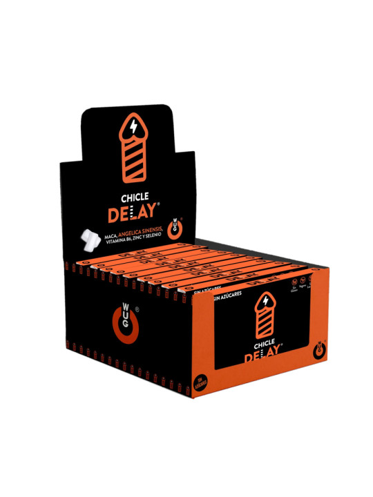 WUG DELAY DISPLAY 12 X 8 UDS Chicle funcional con Zinc Selenio y Vitamina B6 para mayor control y resistencia en los momentos i