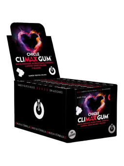 WUG Climax DISPLAY 12 X 8 UDS Chicle funcional con Maca Damiana y Ginseng para potenciar el deseo y la vitalidad intima