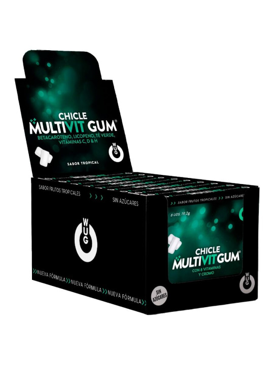 WUG Multivit Gum DISPLAY 12 X 8 UDS El chicle funcional que refuerza tus defensas cada dia