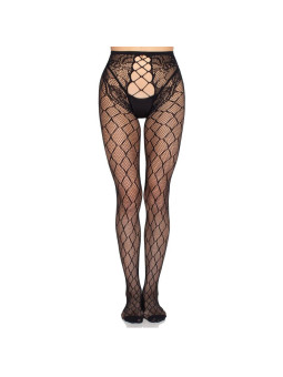 LEG AVENUE 1966 MEDIAS DE RED CON PANTY SIN ENTREPIERNA NEGRO TALLA UNICA