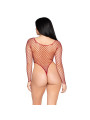 LEG AVENUE 89377 BODYSUIT DE RED INDUSTRIAL DE CORTE ALTO ROJO TALLA UNICA