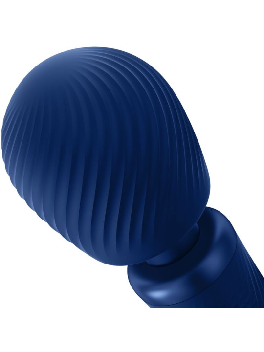 FUN FACTORY VIM WAND RUMBLE VIBRADOR RECARGABLE SILICONA AZUL MEDIANOCHE