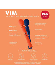 FUN FACTORY VIM WAND RUMBLE VIBRADOR RECARGABLE SILICONA AZUL MEDIANOCHE