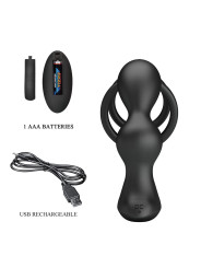 MR PLAY ANILLO PARA PENE CON PLUG ANAL CON VIBRACION CONTROL REMOTO
