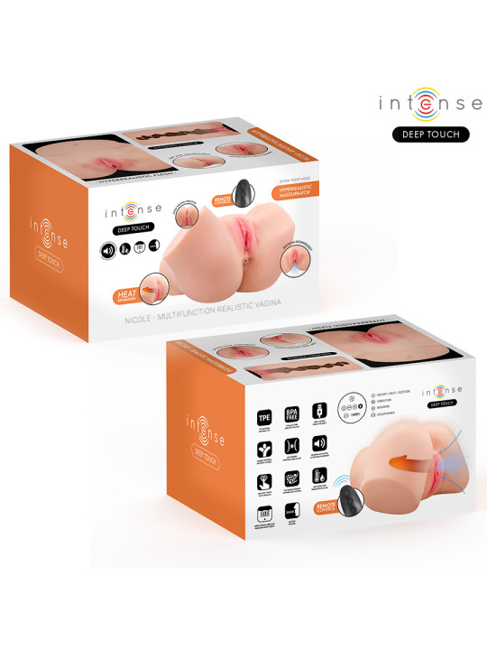 INTENSE DEEP TOUCH NICOLE MASTURBADOR VAGINA CON EFECTO SUCCION CALOR VIBRACION Y VOZ CON CONTROL REMOTO 53 KG
