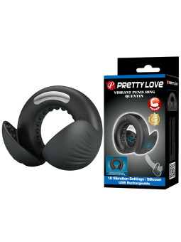 PRETTY LOVE QUENTIN ANILLO PARA PENE CON ESTIMULADOR TESTICULAR