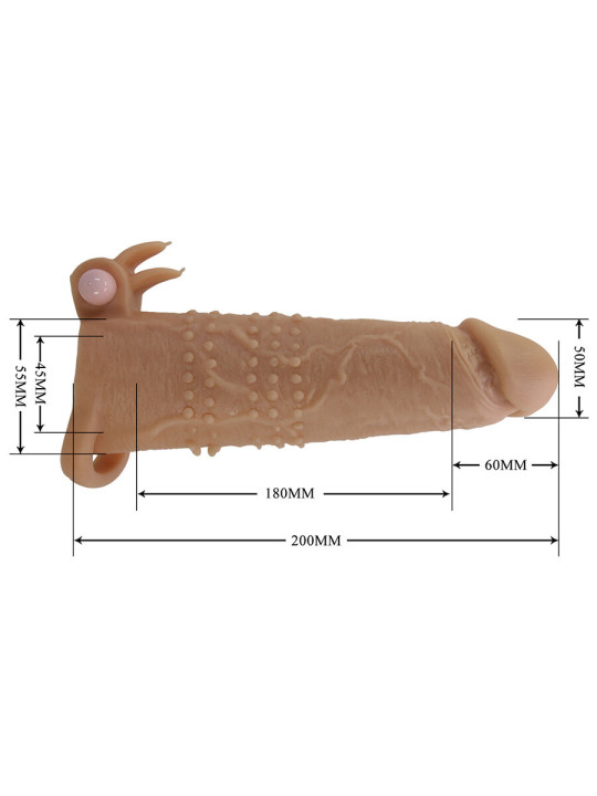 PRETTY LOVE QUILLON FUNDA PARA PENE CON ESTIMULADOR DE CLITORIS Y VIBRACION
