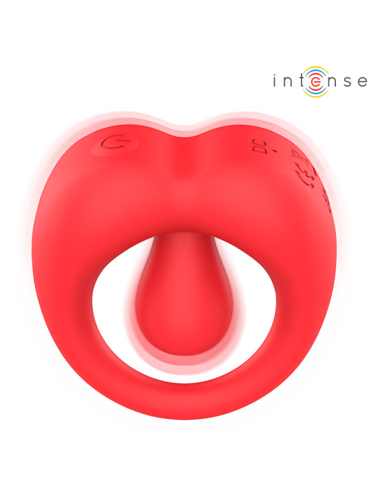 INTENSE RUSSELL ANILLO VIBRADOR CON ESTIMULACION DE CLITORIS ROJO