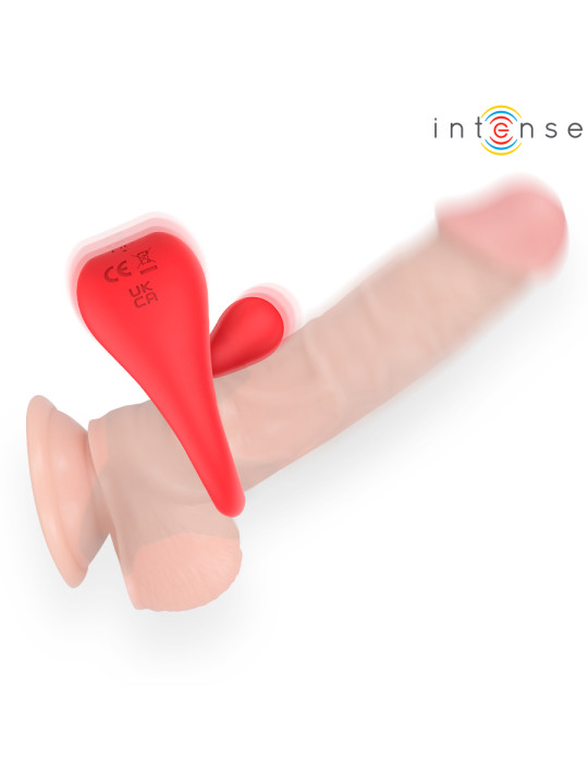 INTENSE RUSSELL ANILLO VIBRADOR CON ESTIMULACION DE CLITORIS ROJO