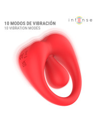 INTENSE RUSSELL ANILLO VIBRADOR CON ESTIMULACION DE CLITORIS ROJO