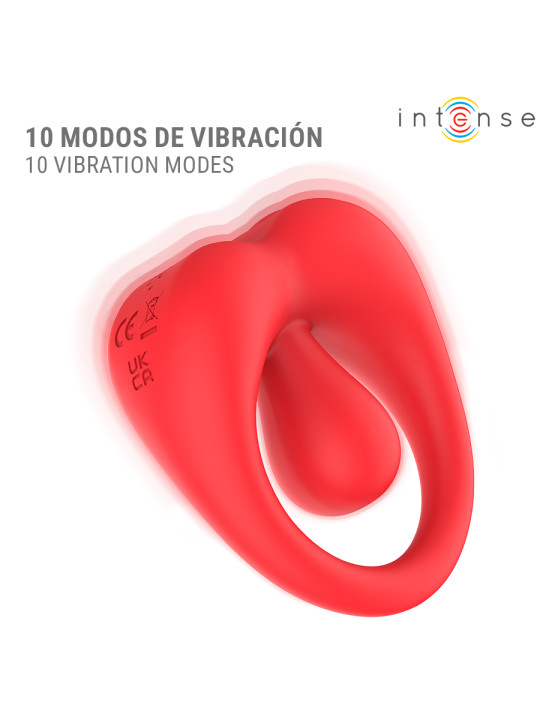 INTENSE RUSSELL ANILLO VIBRADOR CON ESTIMULACION DE CLITORIS ROJO