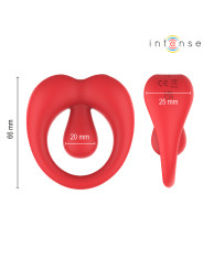 INTENSE RUSSELL ANILLO VIBRADOR CON ESTIMULACION DE CLITORIS ROJO
