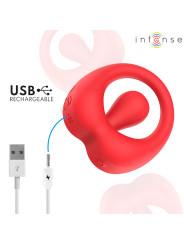 INTENSE RUSSELL ANILLO VIBRADOR CON ESTIMULACION DE CLITORIS ROJO