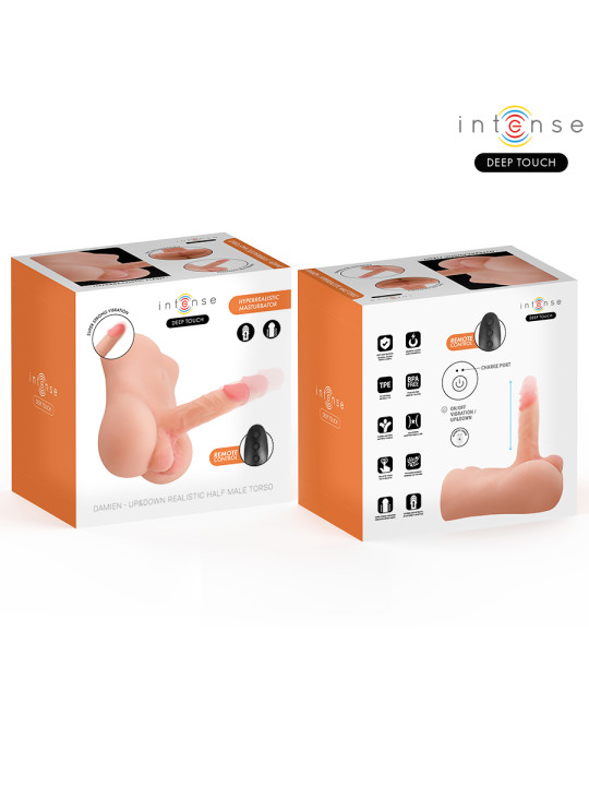 INTENSE DEEP TOUCH DAMIEN TORSO CON DILDO REALISTICO CON EMPUJE Y VIBRACION CONTROL REMOTO 35 KG