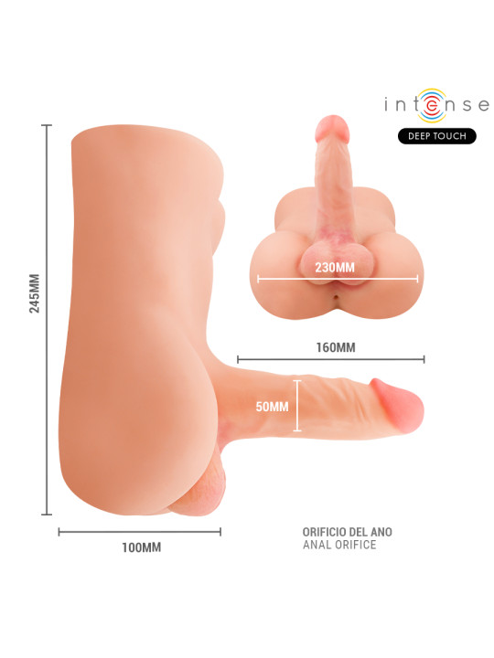 INTENSE DEEP TOUCH DAMIEN TORSO CON DILDO REALISTICO CON EMPUJE Y VIBRACION CONTROL REMOTO 35 KG
