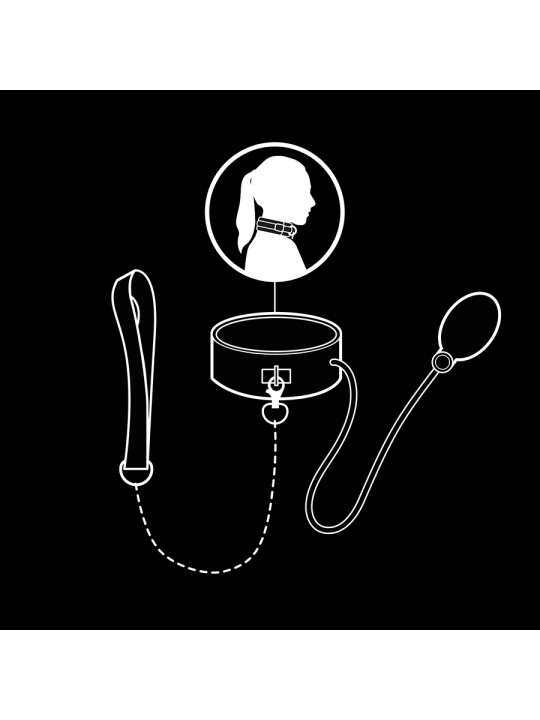 FETISH SUBMISSIVE BONDAGE COLLAR BONDAGE INFLABLE CON TIRADOR