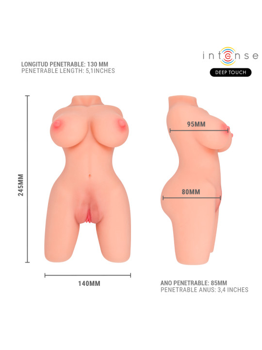INTENSE DEEP TOUCH JESSE TORSO MASTURBADOR MULTIPOSICION DOBLE VAGINA ANO