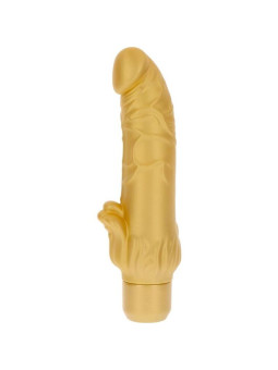 VIBRADOR DORADO REALISTA CON ESTIMULADOR CLITORIS DE LA MARCA GET REAL
