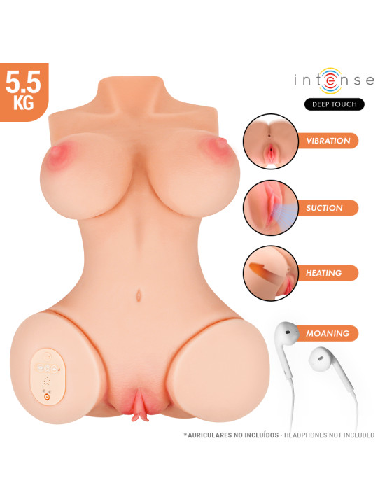 INTENSE DEEP TOUCH VERO TORSO VAGINA CON EFECTO SUCCION CALOR VIBRACION Y VOZ CON CONTROL REMOTO 55 KG