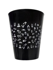 DIABLO PICANTE VASO NEGRO 500 ML CON PENES BLANCOS