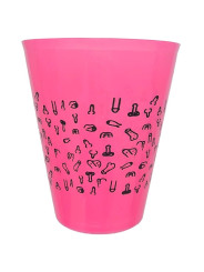 DIABLO PICANTE VASO FUSCIA 500 ML CON PENES NEGROS