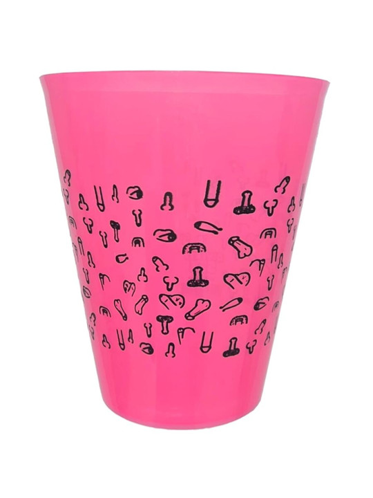 DIABLO PICANTE VASO FUSCIA 500 ML CON PENES NEGROS