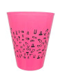 DIABLO PICANTE VASO FUSCIA 500 ML CON PENES NEGROS