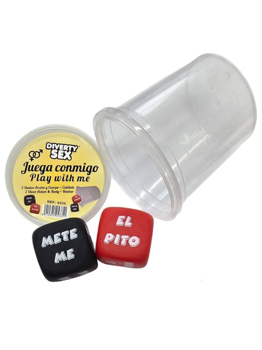 DIABLO PICANTE DADOS VERBO LUGAR DEL CUERPO CON CUBILETE