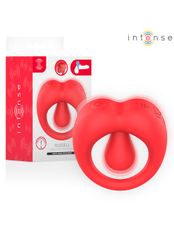 INTENSE RUSSELL ANILLO VIBRADOR CON ESTIMULACION DE CLITORIS ROJO