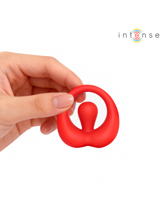 INTENSE RUSSELL ANILLO VIBRADOR CON ESTIMULACION DE CLITORIS ROJO