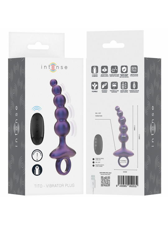 INTENSE TITO PLUG ANAL VIBRADOR MODELO 3 CONTROL REMOTO