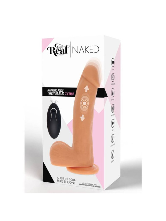 DILDO REALISTA CON EMPUJE MAGNÉTICO Y VENTOSA DE LA MARCA GET REAL