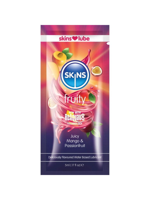SKINS FRUITY LUBRICANTE BASE DE AGUA MANGO FRUTA PASION MONODOSIS 5 ML